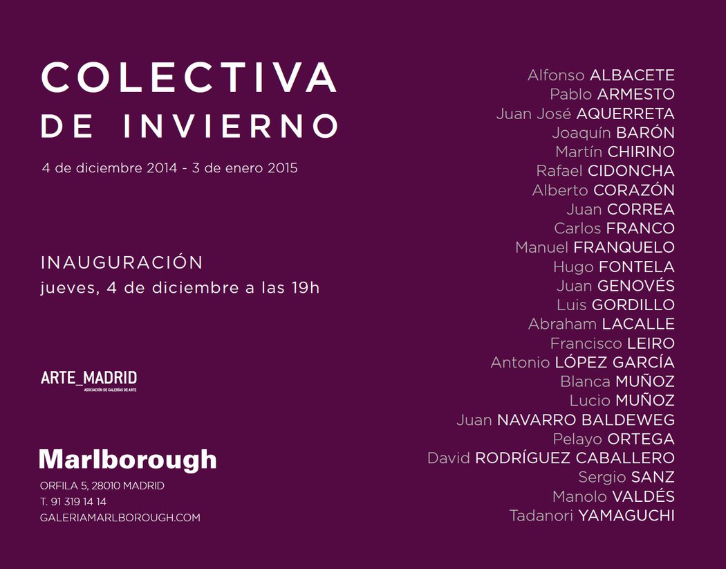 Invitación Colectiva de invierno, en Galería Marlborough Madrid