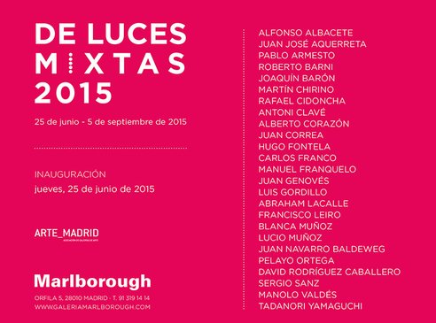 De luces mixtas en la Galería íMarlborough Madrid,  2015.