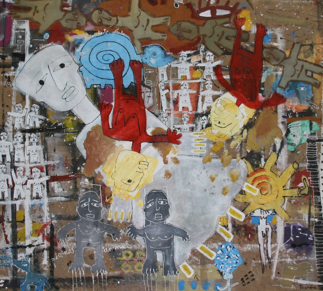 ISSABEL , ISABEL , ISABEL, mixta sobre tela, 200 x 180 cm autor Joaquin Baron